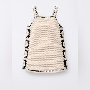 Zara Cream Sleeveless Crochet Dress with Flower Details 5 (read)